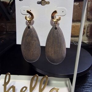 Jillian Michel Brown Teardrop Earrings